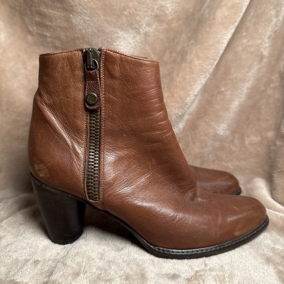Stuart Weitzman Shoes - Stuart Weitzman Ankle Boots Women 6M Brown Leather Block Heel Classic Designer‎